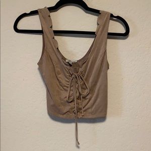 Charlotte Russe suede lace up top